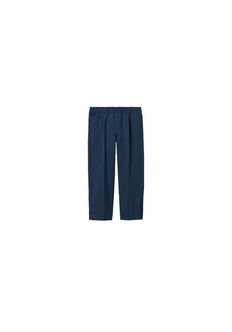 Pantaloni Blu Scuro Con Dettaglio Web GUCCI KIDS | 804419-XWA3G4843